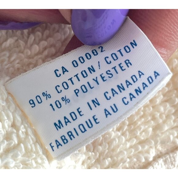 Vintage 70s bath towel, cream, with orange, brown and green flowers, fringed - Picture 5 of 8